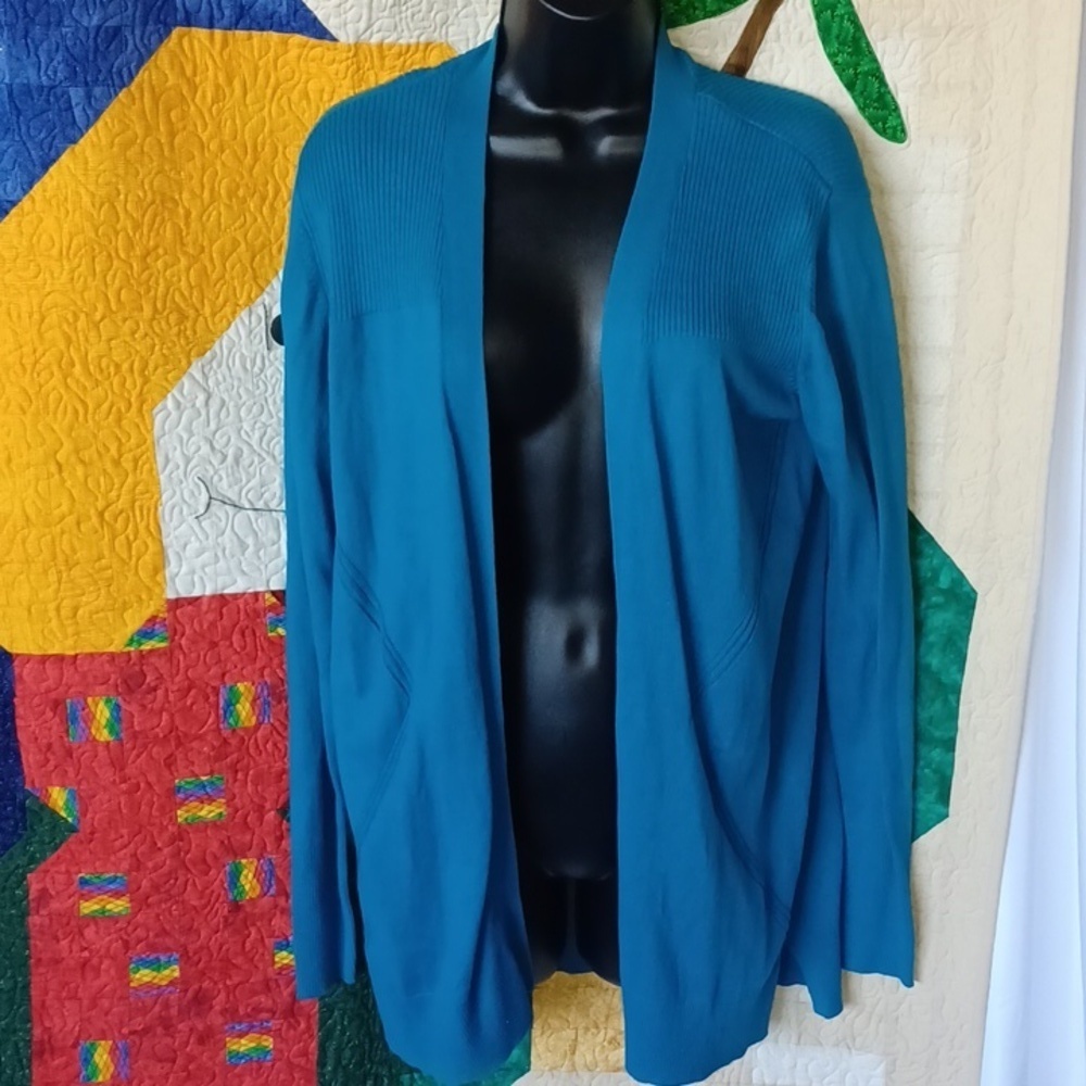 NWT Worthington turquoise blue cardigan size large